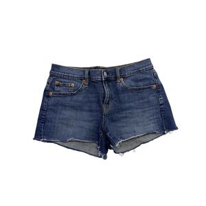 Gap Denim Shorts Womens 26 Blue 3" Short Cutoff Raw Hem Stretch Casual